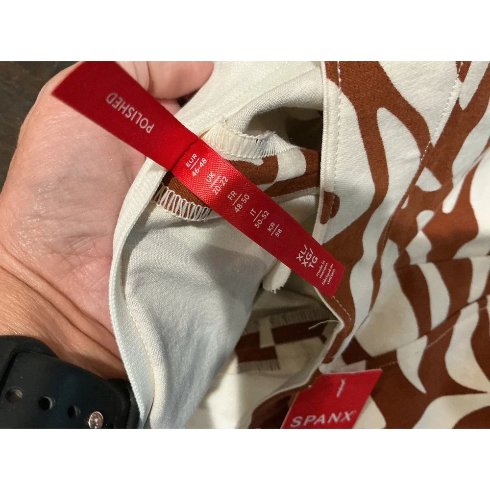 Spanx Polished 6" Short Print Zebra Brown White 20371R XL NWT - Picture 10 of 11